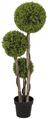 Produktbild von Kš¹nstlicher Buchsbaum, Kunstpflanze, realistisches Aussehen, Outdoor, Grš¹n + Schwarz
