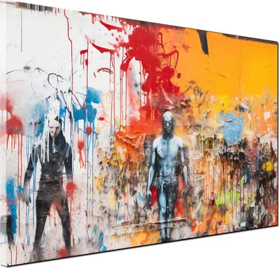 Produktbild von Misterius Street Art abstrakt Pop Art Wandbild LeinwandbildKunstdruck XL Deko: 90x60x2cm