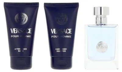 Immagine prodotto di Spray Edt 50ml/Balsamo dopobarba 50ml/Sampoo per capelli e corpo 50ml Versace Pour Homme Giftset