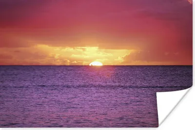 Produktbild von MuchoWow® Poster Sonnenuntergang über lila Meer 30x20 cm - Plakate - Print