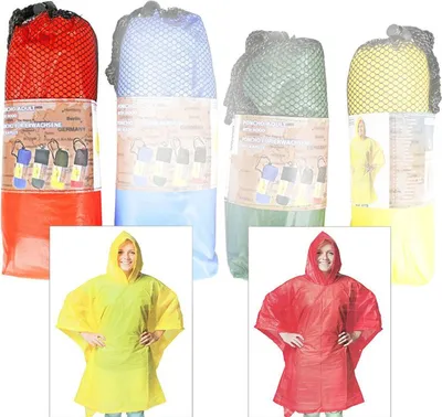 Produktbild von Regenponcho für Erwachsene 100x130cm Regencape Regenschutz Regenmantel Poncho