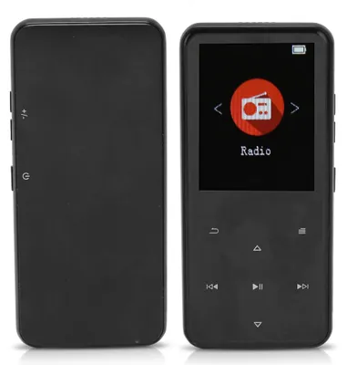 Image de Lecteur MP3, lecteur de musique Bluetooth avec écran LCD de 2,4 pouces, 16 Go de mémoire, radio FM et lecteur de livres électroniques (noir)