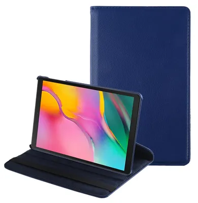 Produktbild von Mobigear DuoStand Tablet-Hülle für Samsung Galaxy Tab A 10.1 (2019) – Drehbarer Klappetui – Dunkelblau