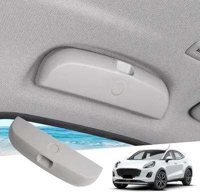 Image de Support pour pare-soleil pour Puma MK2 ST Line, modèles 2020-2025, support pour pare-soleil automobile, système de fixation et organisateur pour lunettes de soleil (gris, 2 cm plus long)