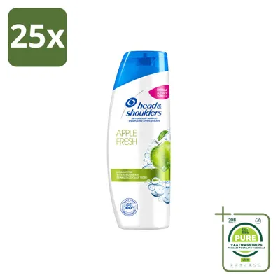 Obrázok produktu pre 25 kusov šampónu Head & Shoulders Apple Fresh proti lupinám - 1 liter - veľké balenie - 25 kusov