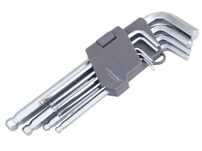 Image de Clés allen sphériques, 180 mm, tailles 1,5 - 10 mm, 9 pcs.