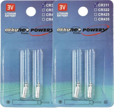 Produktbild von 4x Stabbatterie, Stiftbatterie CR311 für z.B. Angelposen, Bissanzeiger Lithium 2x2er Blister
