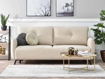 Zdjęcie produktu dla Sofa rozkładana MIGDALIA - beżowy / czarny