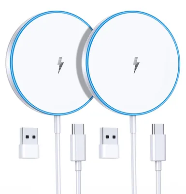 Productafbeelding van 2 stuks magnetische inductielader voor iPhone, inductieladingskabel voor iPhone