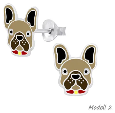 Produktbild von Kinder Ohrringe Silber 925 Ohrstecker Hund / Bulldogge / Boxer Modell 2