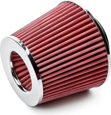 Produktbild von AMiO 01282 AF-Chrome Kegelform Sportluftfilter Rot 128mm Höhe