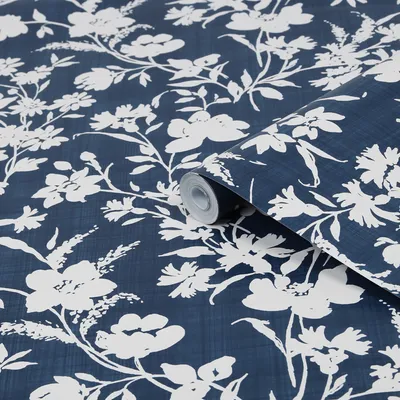 Produktbild von Laura Ashley Vlies Tapete | Rye Midnight Seaspray Blue Blau - 10m x 0.52 m