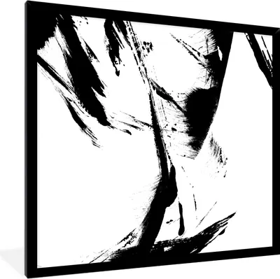 Produktbild von MuchoWow® Gerahmtes Poster Farbe - Schwarz - Abstrakt 40x40 cm - Poster mit Schwarzem Bilderrahmen Wandposter Rahmen Foto Bilder - Mit Rahmen - Wanddekoration Schlafzimmer