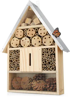 Image de Abri en bois pour insectes - Résistant aux intempéries - Pièce unique