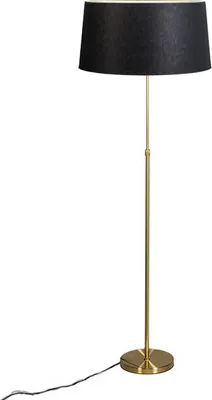 Produktbild von Stehleuchte Gold   Messing mit Schirm Schwarz 45 cm Verstellbar Parte