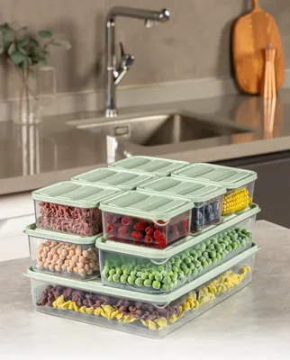 Zdjęcie produktu dla Hermia Concept, YBLLA9LU - Mint, zestaw do przechowywania (9 sztuk), 100% PLASTIK, miętowy, 9 x 37 x 7 cm