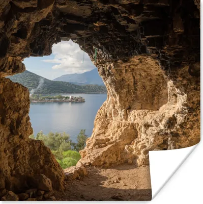 Produktbild von MuchoWow® Poster Wasser - Höhle - Natur - Landschaft 75x75 cm - Wand Dekoration