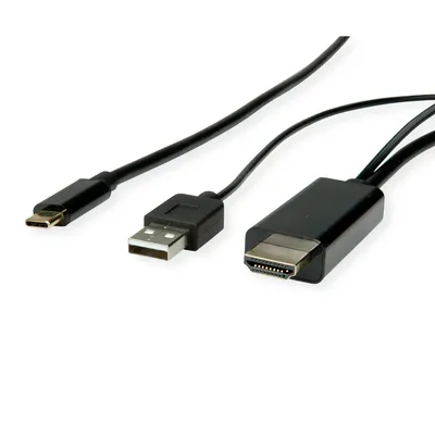 Immagine prodotto di ROLINE Cavo adattatore USB Tipo C - HDMI + USB A, ST/ST, 1 m