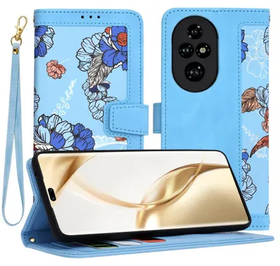 Produktbild von Techsuit FlipCraft Book Wallet Klapphülle mit Kabel für HONOR 200 Pro - Vibrant Blue
