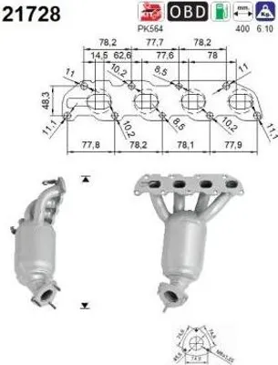 Produktbild von AS Katalysator Kat für OPEL Corsa C Schrägheck (X01) 21728