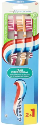 Zdjęcie produktu dla Szczoteczka międzyzębowa Aquafresh Flex, średnia (3 sztuki)