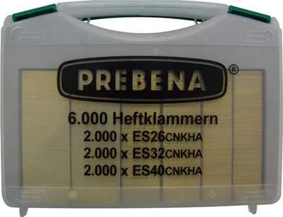 Produktbild von PREBENA ES Box Heftklammern Typ ES 6000 Stück versch. Längen