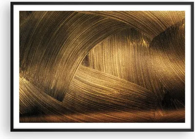 Produktbild von Gerahmtes Poster - Schwarzer Rahmen - Abstraktion Gold Textur - 100x70 cm - Wand Bild - Wanddeko - Wandbilder - Kunstposter - Wandposter - Bilderrahmen - Bilder - Kunstdruck - P2BAA100x70-4477