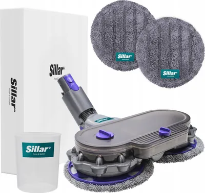Immagine prodotto di Accessorio per la pulizia Sillar per Dyson V7, V8, V10, V11, V15 – Spazzola per mop + 2 panni in microfibra