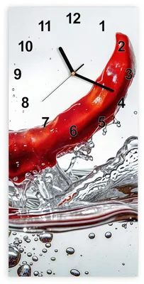 Produktbild von Wanduhr aus Glas mit Motiv Chiliim Wasser- 30 x 60 cm - inkl. Aufhängesystem