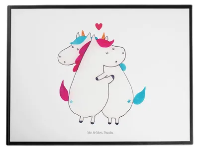 Produktbild von Mr. & Mrs. Panda bastelunterlage Einhorn Mitteilung - Weiß - Geschenk, Einhörner, schreibtischmatte, schreibtischunterlagen, Schreibunterlage, Liebe, malunterlagen, Deko