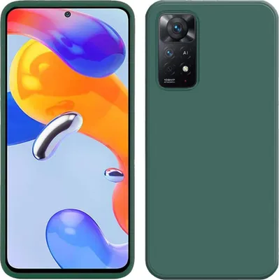 Immagine prodotto di Custodia per Xiaomi Redmi Note 11 Pro 4G / 5G, custodia protettiva in silicone morbido in gomma liquida Verde notte