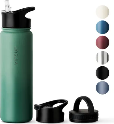 Produktbild von Trinkflasche Edelstahl 750ml Thermo Flasche Sport Isolierflasche Grün Vinsun