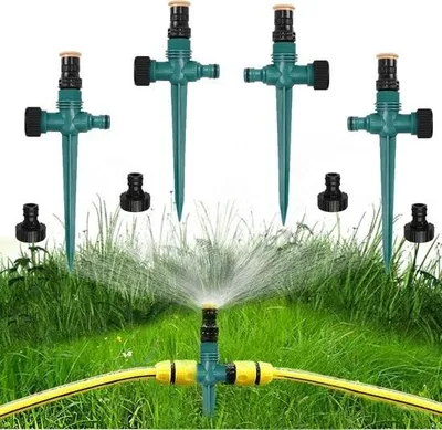 Obrázek produktu pro 4dílný zavlažovač trávníku, zahradní zavlažovač otočný o 360 stupňů, zahradní zavlažovač, zahradní zavlažovač trávníku, zavlažovač, nastavitelný, automatický zavlažovací systém (zelený)