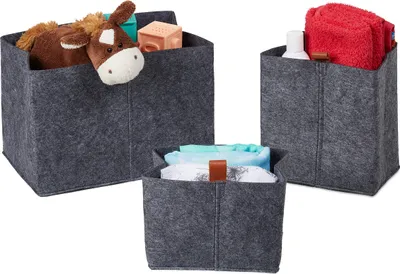 Produktbild von relaxdays Aufbewahrungskorb Set in 3 Größen
