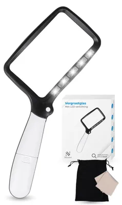 Productafbeelding van Nuvance Vergrootglas met Verlichting - Loep - Loeplamp met Led Verlichting - Leesloep voor Volwassenen en Ouderen
