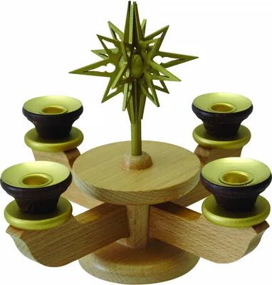 Obrázok produktu pre Adventný svietnik na 4 prírodné pyramídové sviečky ŠxVxH 20x18x20cm NOVINKA