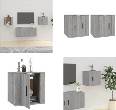 Produktbild von vidaXL TV Wandschränke 2 Stk. Grau Sonoma 40x34,5x40 cm - TV-Wandschrank - TV-Wandschränke - TV-Schrank - TV-Konsole