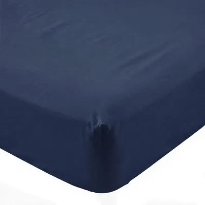 Image de Drap de lit HappyFriday BASIC Bleu marine 200 x 200 x 32 cm
