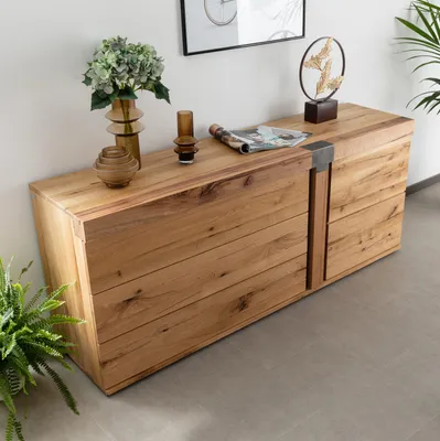 Immagine prodotto di MASSIVMOEBEL24 | credenza in legno di Quercia Selvatica/ Cerro 180x45x75 quercia naturale oliato NEW AMSTERDAM #11
