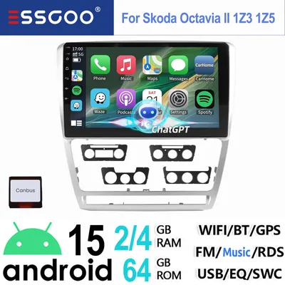 Immagine prodotto di Autoradio Android 15 con schermo tattile IPS da 10 pollici, radio DAB, Bluetooth e navigazione GPS