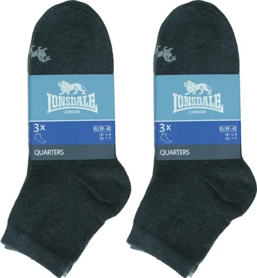 Produktbild von Lonsdale 6 Paar Quarter Socken Knöchelhöhe Baumwolle Mix Gris43-46