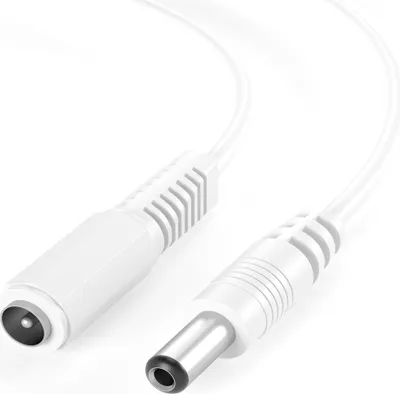 Zdjęcie produktu dla Przedłużacz DC 12V 5,5 mm x 2,1 mm wtyk kabel gniazdo złącze biały, 7,5 m