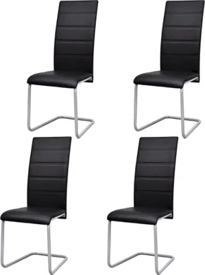 Obrázok produktu pre The Living Store konzolová stolička 4 ks čierna Imitácia kože