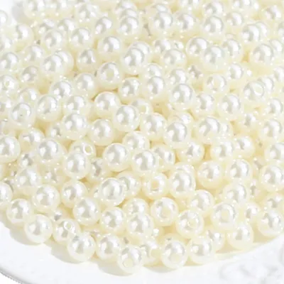 Obrázek produktu pro Korálky na výrobu bižuterie, 8 mm, matný bílý, cca 500 kusů, akryl