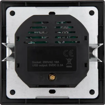 Zdjęcie produktu dla 12x gniazdo ze stykiem ochronnym z 2x USB McPower "Flair", 250V, 5V/2.1A, podtynkowe, antracytowe, matowe