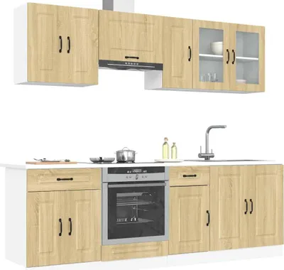 Produktbild von vidaXL 8-tlg. Küchenschrank-Set Kalmar Sonoma-Eiche Holzwerkstoff