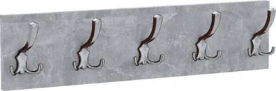 Image de AKKE Beton Portemanteau horizontal petit CHROME crochet l x h : 60 x 15 cm
