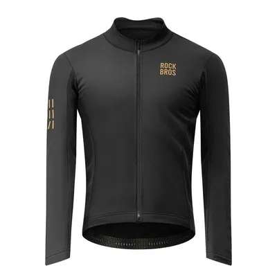 Produktbild von ROCKBROS Fahrradjacke Herren Fleece Radjacke winddicht wasserabweisend für Rennrad Gravel Herbst Winter Schwarz EU Größe 3XL