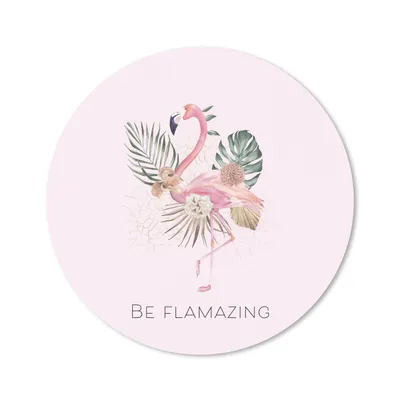 Produktbild von MuchoWow® Mauspad Mousepad Flamingo - Blumen - Blätter - Pastell 30x30 cm - Mousepads - Maus Mat - Pad - Mausunterlage - Tischunterlage - Schreibtischmatten
