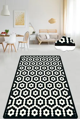 Produktbild von Conceptum Hypnose, Galanthus- Galanthus Black Djt  CHL, Schwarz, Teppichläufer, 100 x 150 cm, 50% Samtgewebe / 50% Polyester